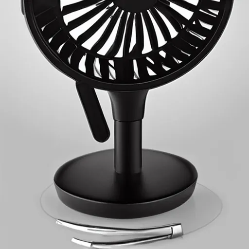 Image similar to desk fan with a funnel attached to the back leading to the top of the room