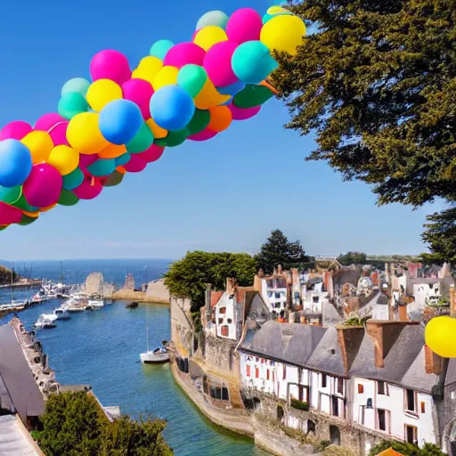 Image similar to photo of bretagne with giant birthday balloons