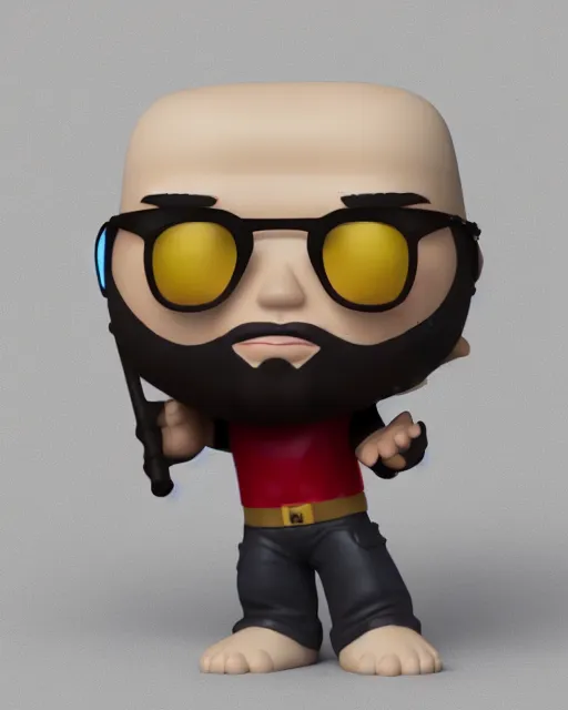 Image similar to full body 3d render of Tomer Kulik as a funko pop, studio lighting, white background, blender, trending on artstation, 8k, highly detailed