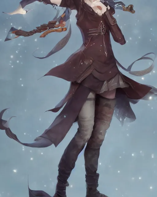 Image similar to a ( girl as personification of hand gun ), fantasy bakery, digital art by krenz cushart, laurie greasly, wlop, artgerm, intricate, ( highly detailed figure ), sharp focus, smooth, epic composition, joyful, unreal engine