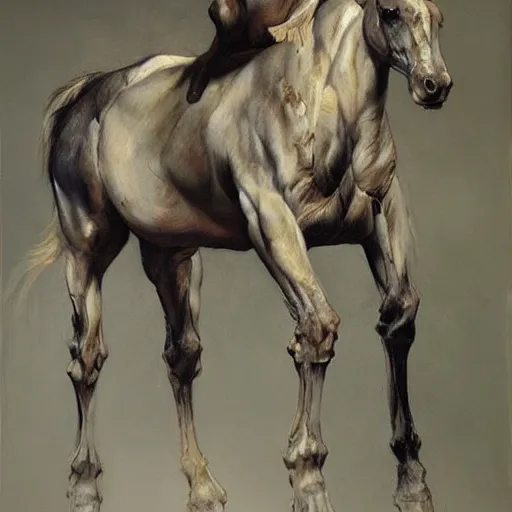 Image similar to creature concept of a horse human chimera by jenny saville