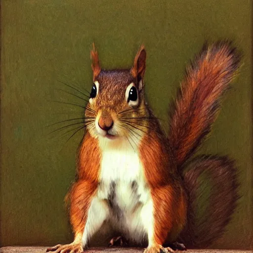 Image similar to by waterhouse, picture portrait of a squirrel wearing a delta aviator cap, photorealism, 8 k,