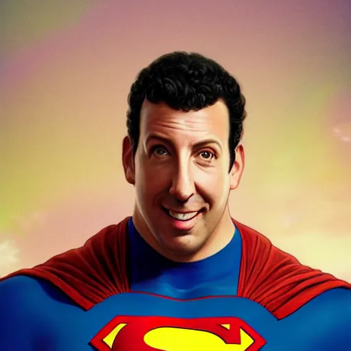 Prompt: portrait of Adam Sandler as superman, comedic, intricate, headshot, highly detailed, digital painting, artstation, concept art, sharp focus, illustration, art by artgerm and greg rutkowski and alphonse mucha