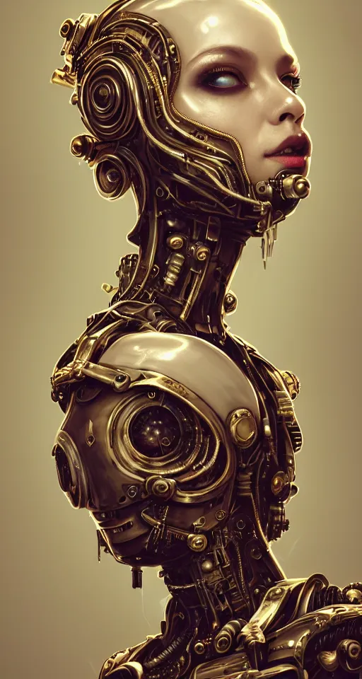 Image similar to soft lustrous hard tech ivory biotech raver gutter punk cyborg bioweapon, golden ratio, details, sci - fi, dark fantasy, cyberpunk, intricate, decadent, ornate, highly detailed, digital painting, octane render, 8 k, artstation, concept art, smooth, sharp focus, illustration, art by artgerm, loish, wlop