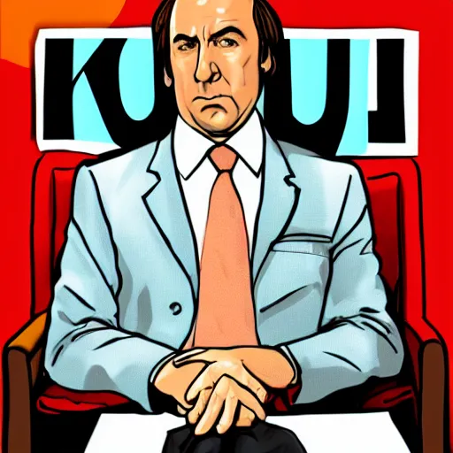 Image similar to Saul Goodman in the style of Nina Kogan