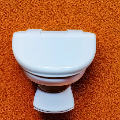 Prompt: a very tiny toilet, white background, close up macro photography, shallow focus, bokeh, studio lighting