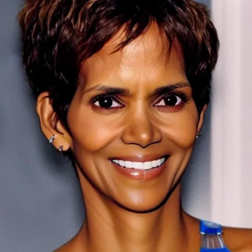 Image similar to halle berry as an anthropomorphic blueberry