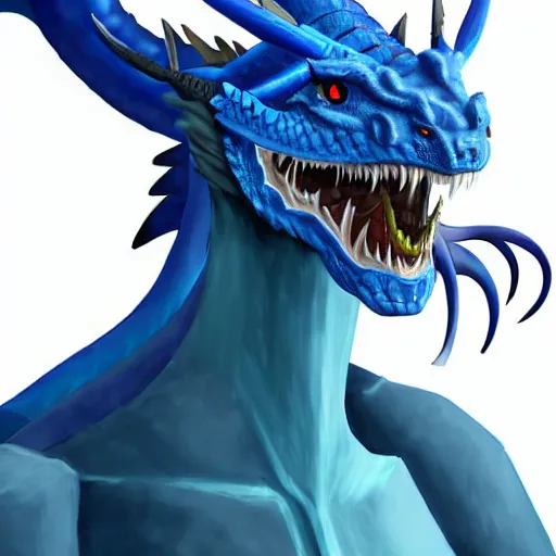 Image similar to half length portrait of a medieval d & d fantasy nerdy anthropomorphic blue dragon - headed - human hybrid with electrcity magic, anime key visual by miyazaki