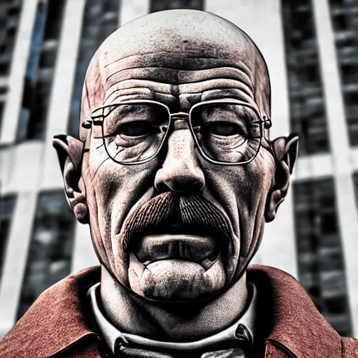 Prompt: a highly detailed renaissance sculpture of walter white by michelangelo, standing in times square, 3 d render, hyper detailed, sharp focus, 8 k resolution