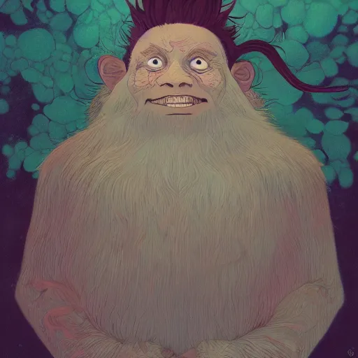 Prompt: a detailed portrait of a troll, by victo ngai and studio ghibli, children book illustration, digital art, realistic painting, very detailed, fantasy, dnd, trending on artstation