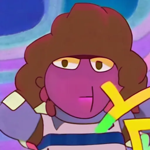 Image similar to A still of Steven Quartz from Steven Universe in ICarly (2007) low quality, vhs quality,