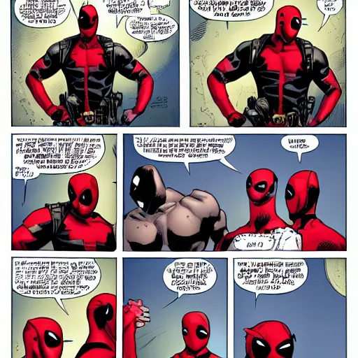 Image similar to deadpool in a dc comic book