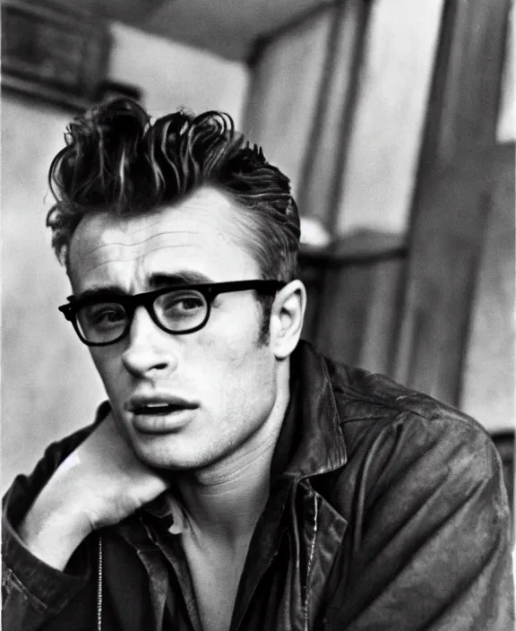 Image similar to portrait of james dean photographed by nan goldin