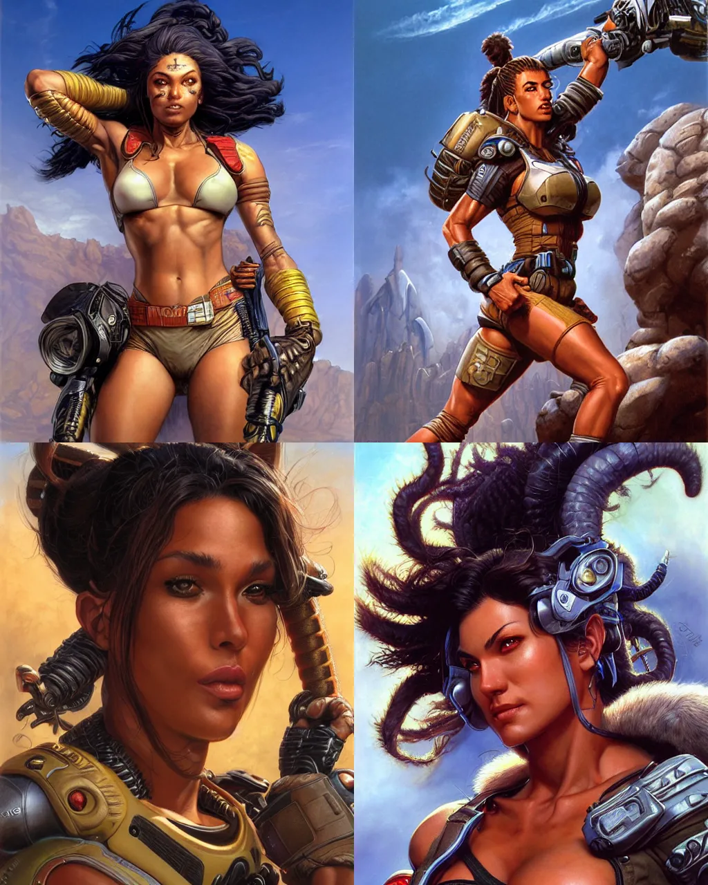 Prompt: portrait, loba andrade from apex legends, by greg staples, boris vallejo, jeff easley, sexy, hyperrealistic, sharp focus, intricate, summer day, sunlight, soft lighting, detailed