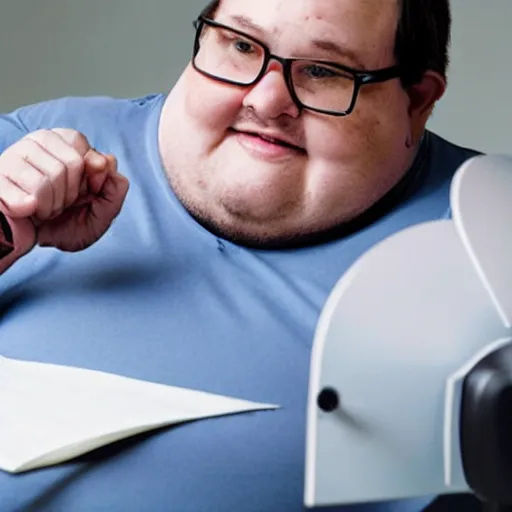 Prompt: portrait photo of old, fat spiderman doing taxes