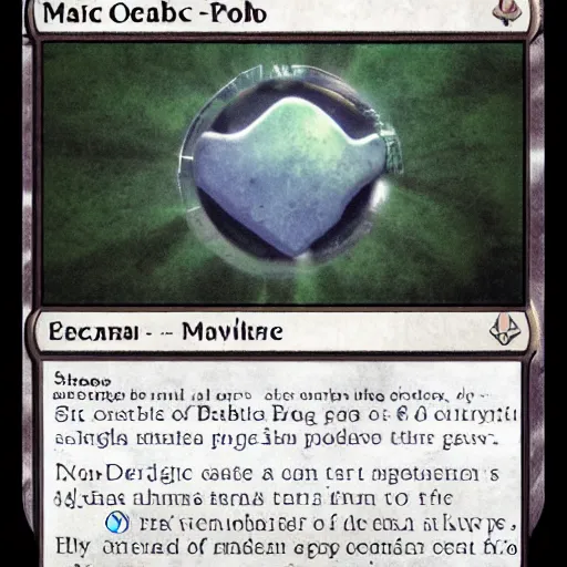 Image similar to a magic card of a pebble