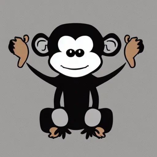 Prompt: cute cartoon monkey, by teeturtle. com