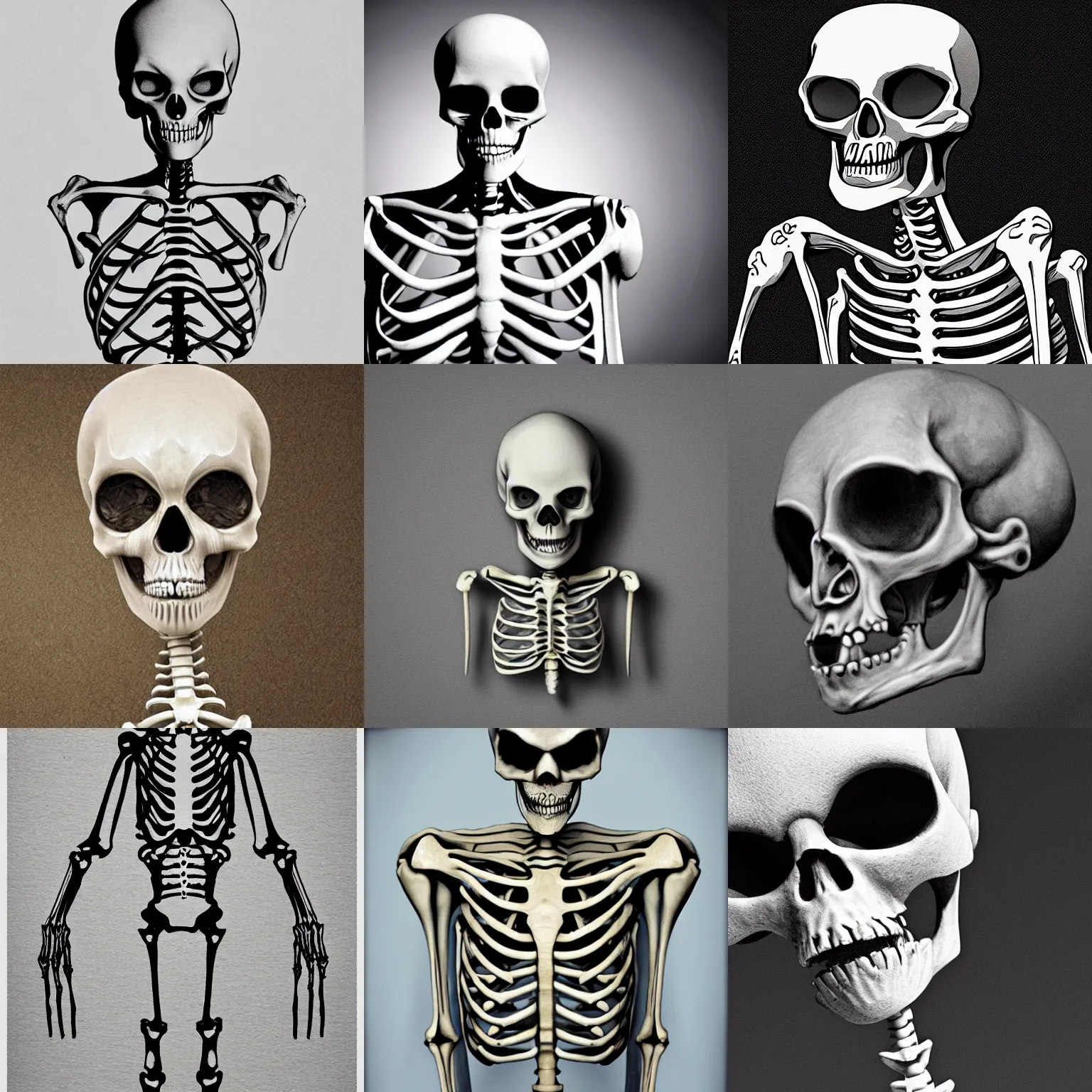 Prompt: skeleton like alien race