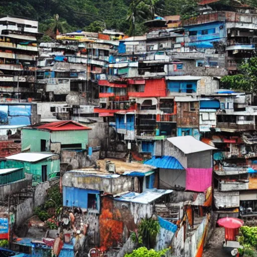 Prompt: a favela world, cinematic