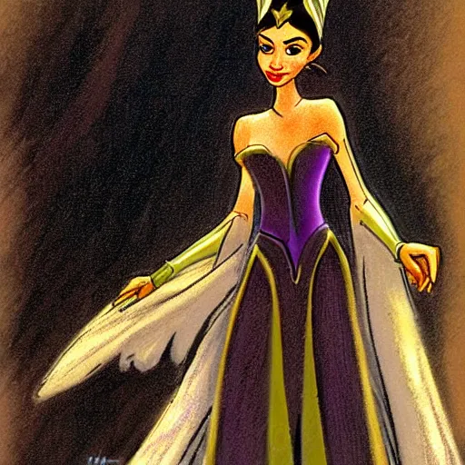 Image similar to milt kahl sketch of victoria justice as princess padme from star wars episode 3