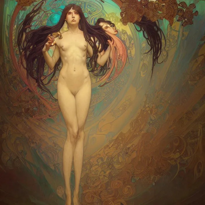 Image similar to A beautiful painting of disco elysium by Ross Tran!!! and alphonse mucha and greg rutkowski! and Gustave Doré!! and Zdzisław Beksiński!,In style of Impressionism.Symmetry.Highly detailed face.Fantasy,smooth,hyper detailed,sharp focus,Soft light.trending on artstation.oil on canvas