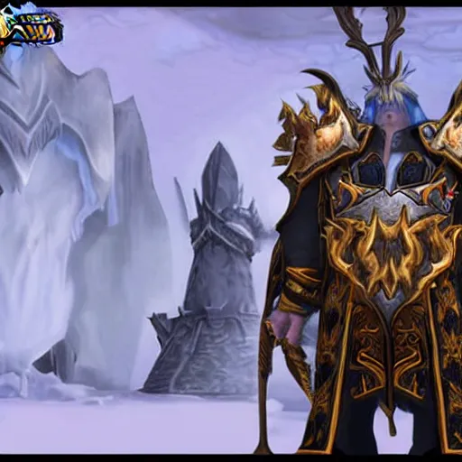 Image similar to donald trump in world of warcraft, the lich king