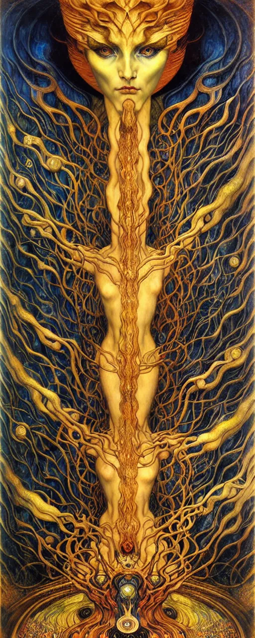 Image similar to Divine Chaos Engine by Karol Bak, Jean Delville, William Blake, Gustav Klimt, and Vincent Van Gogh, symbolist, visionary