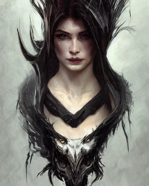 Image similar to '' Face portrait of a weredragon with a black leather coat, short hair , fantasy, d&d, high detail, digital painting, artstation, concept art, sharp focus, illustration, art by greg rutkowski and alphonse mucha ''