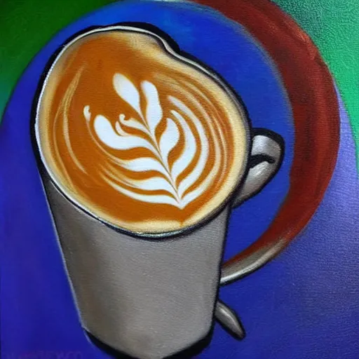 Image similar to A painting. A rip in spacetime. Did this device in his hand open a portal to another dimension or reality?! latte art, pewter by Marianne von Werefkin soft