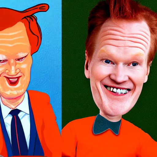 Image similar to carrot with connan o brien face caricature