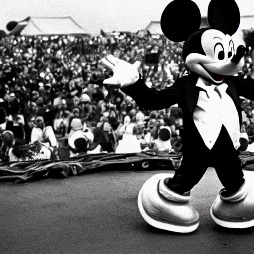 Image similar to mickey mouse performing at woodstock