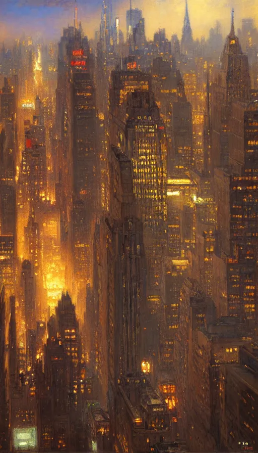 Image similar to city of modern new york. highly detailed painting by gaston bussiere, craig mullins, j. c. leyendecker