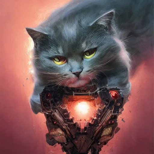 Image similar to Schrodinger cat, quantum mechanics, highly detailed, smooth, artstation, digital illustration by Ruan Jia and Mandy Jurgens and Artgerm and Wayne Barlowe and Greg Rutkowski and Zdislav Beksinski