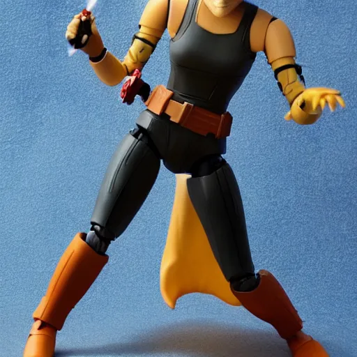 Image similar to daisy ridley, stop motion vinyl action figure, plastic, toy, very reflective, boris vallejo style