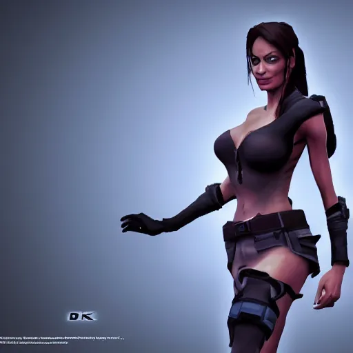 Prompt: angelina jolie dota skin, angelina jolie as a character in the video game dota, 3 d render, video game
