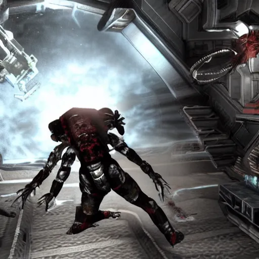 Image similar to still frame from the game dead space 4.