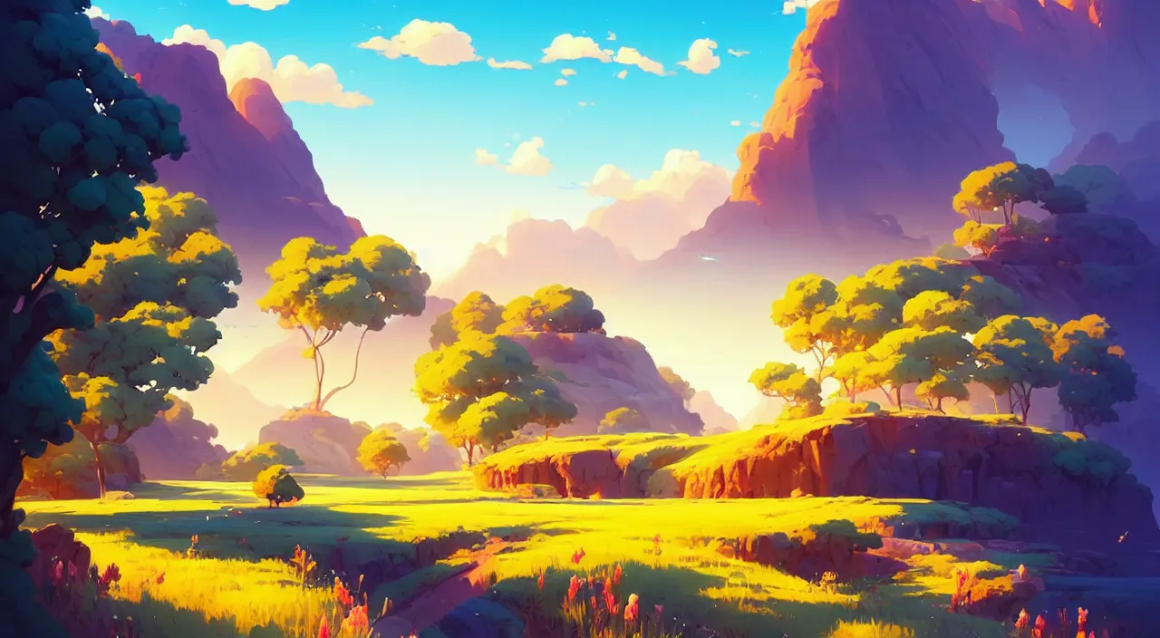 Image similar to beautiful summer landscape, vector art, in marble incrusted of legends heartstone official fanart behance hd by Jesper Ejsing, by RHADS, Makoto Shinkai and Lois van baarle, ilya kuvshinov, rossdraws global illumination