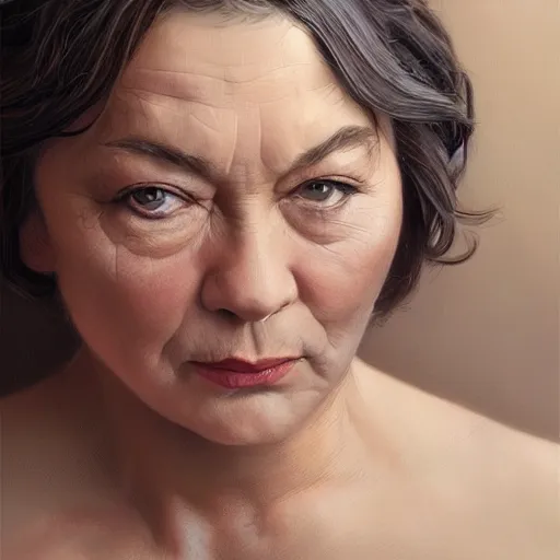 Image similar to ultra realistic illustration, roseanne barr, intricate, elegant, highly detailed, digital painting, artstation, concept art, smooth, sharp focus, illustration, art by artgerm and greg rutkowski and alphonse mucha