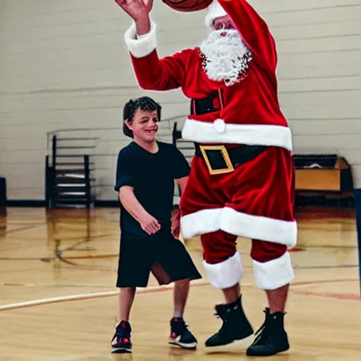 Image similar to Santa playing basketball