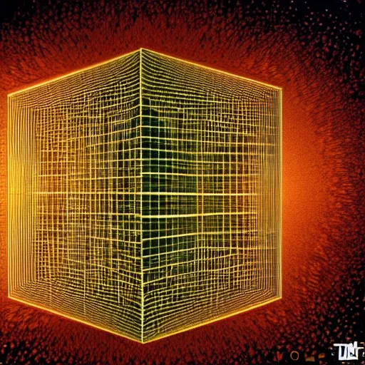 Image similar to time is merely the shadow of an inter dimensional hypercube pattern phasing through all infinite possibilities