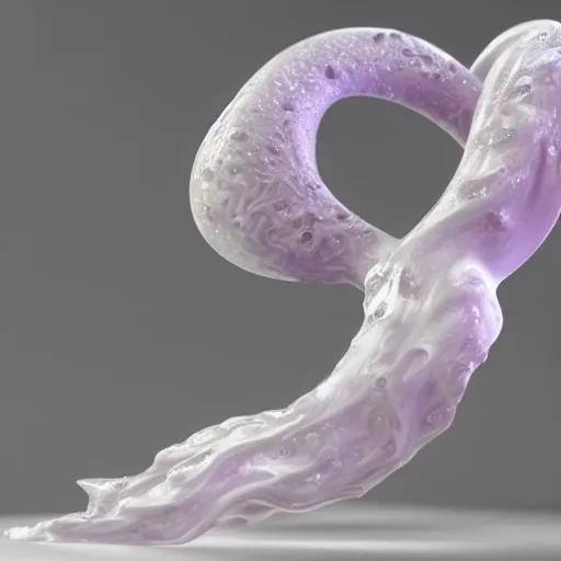 Image similar to 3 d fluid simulation render, octane render, xparticles, white colors, female bodies, white carved abstract sculpture, amethyst mineral quartz, swirly curls, abstract white fluid, golden edges and fractals