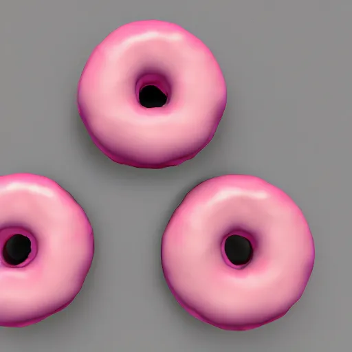 Image similar to 3 d render of realistic pink frosted donut with sprinkles