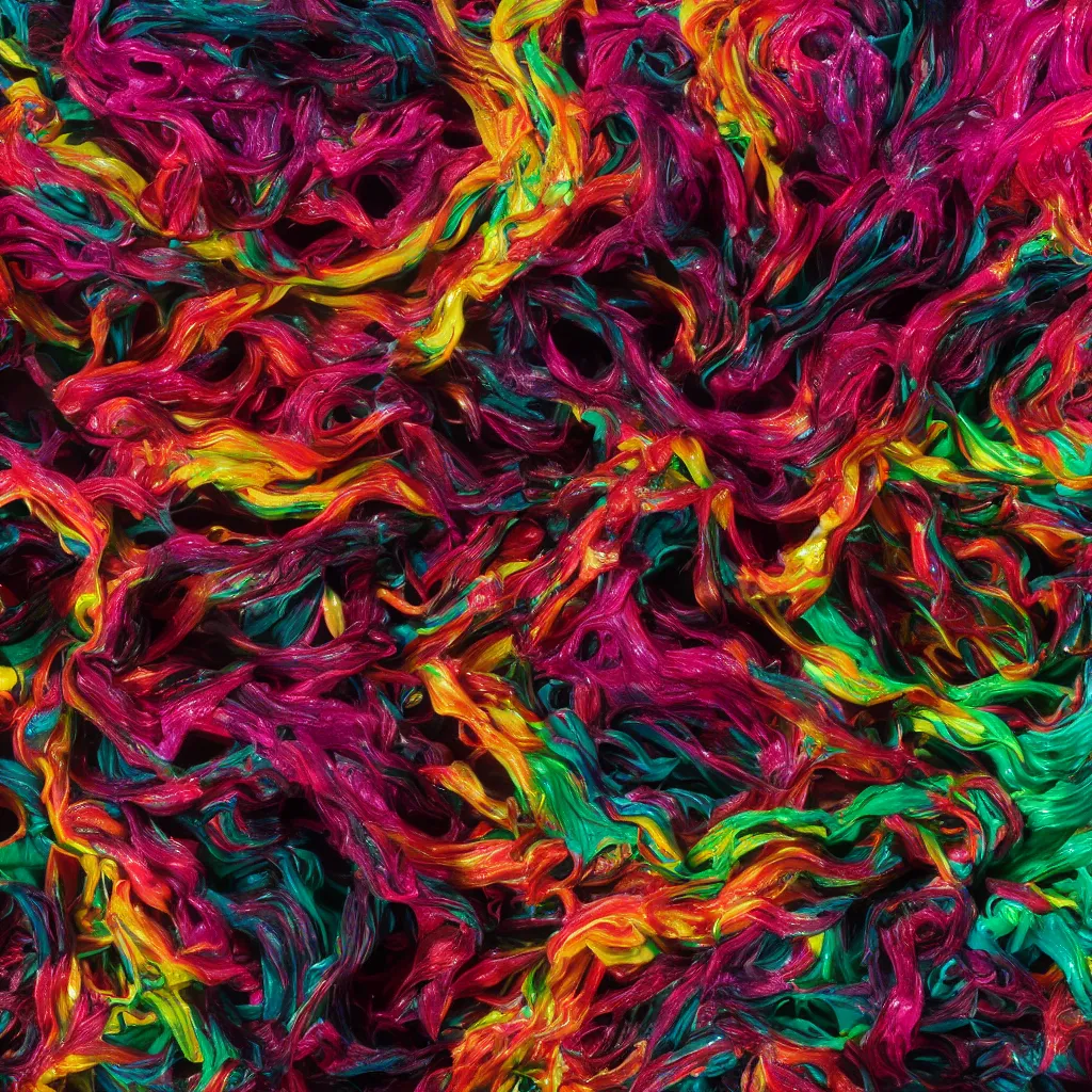 Image similar to painful pleasures by lynda benglis, octane render, colorful, 4 k, 8 k