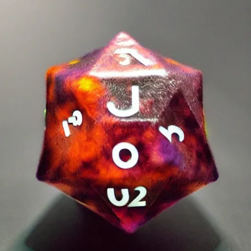 Image similar to a fuzzy d 2 0, realistic photography, high detailed
