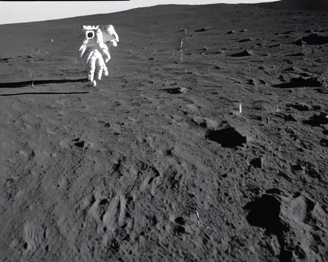 Image similar to photograph of an astronaut riding a white horse on the moon