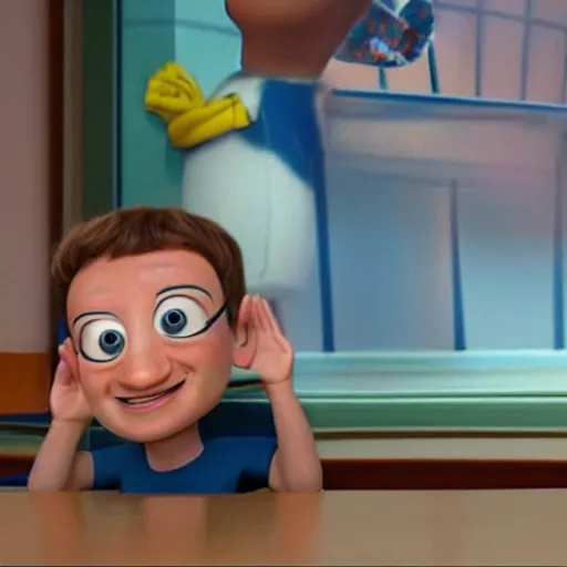 Prompt: mark zuckerberg in a pixar movie