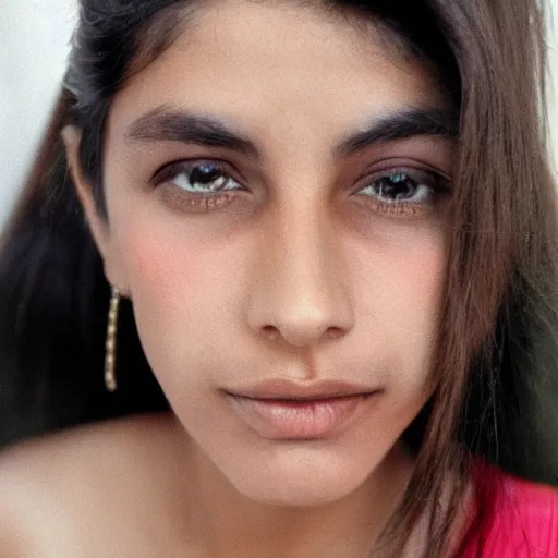 Image similar to an extreme close up photo of a Mexican supermodel female, in her early 20s