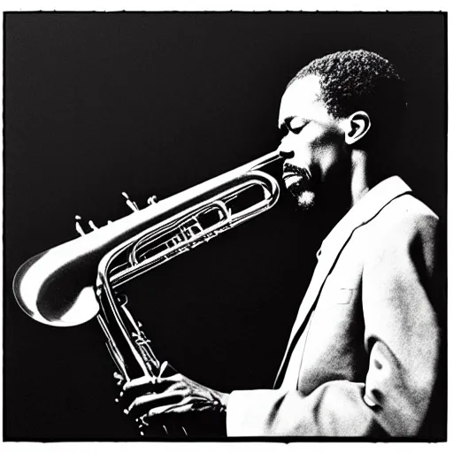 Image similar to eric dolphy on alto saxaphone. black and white high contrast