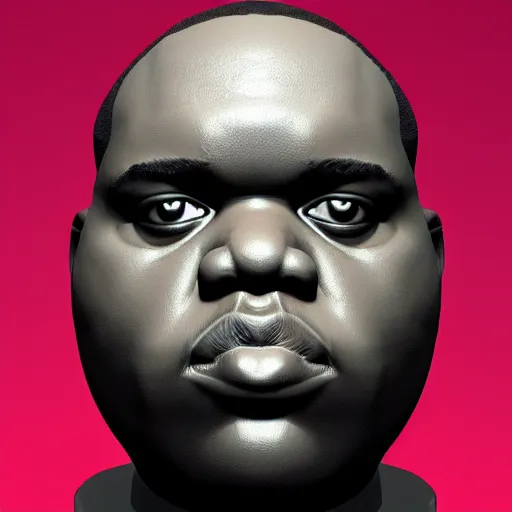 Image similar to notorious big head 3 d model, zbrush, wireframe, retopology, artstation, digital human