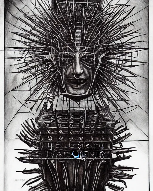 Image similar to Hellraiser movie poster by HR Giger